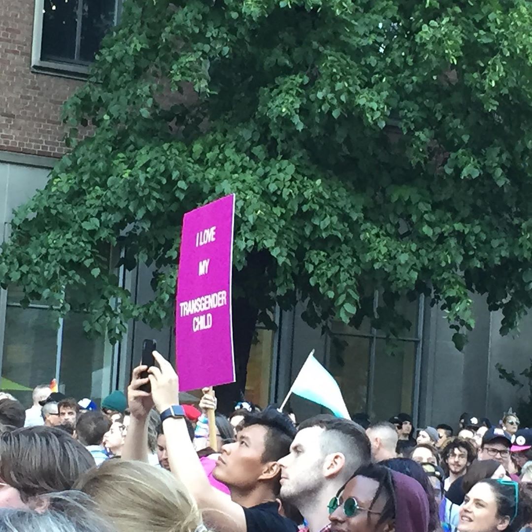 I fucking LOVE my transgender child! #pride #transmarch #toronto #skinnerco