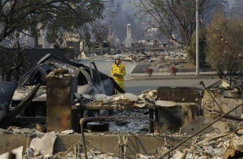 Charred building