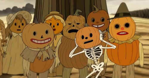 Spoopy Skeletons with Pumpkin Heads