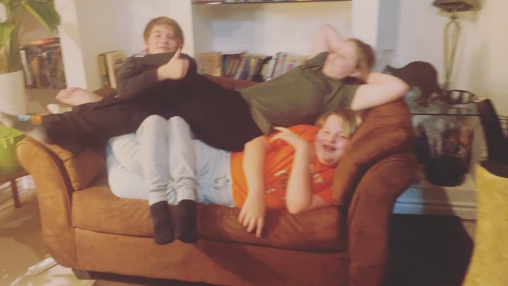 Trying out the new to us loveseat.